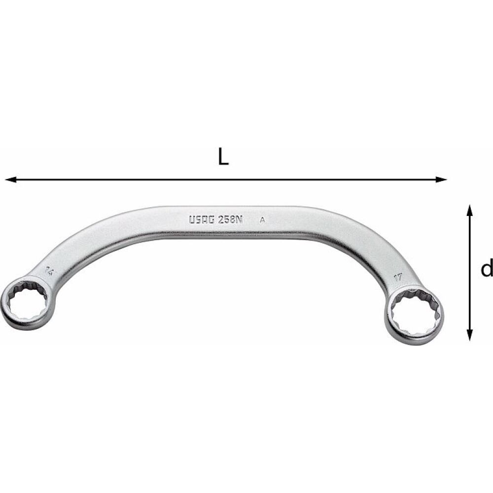 Usag U02580302 Special double ended bihexagonal ring Wreches 14 x 17mm