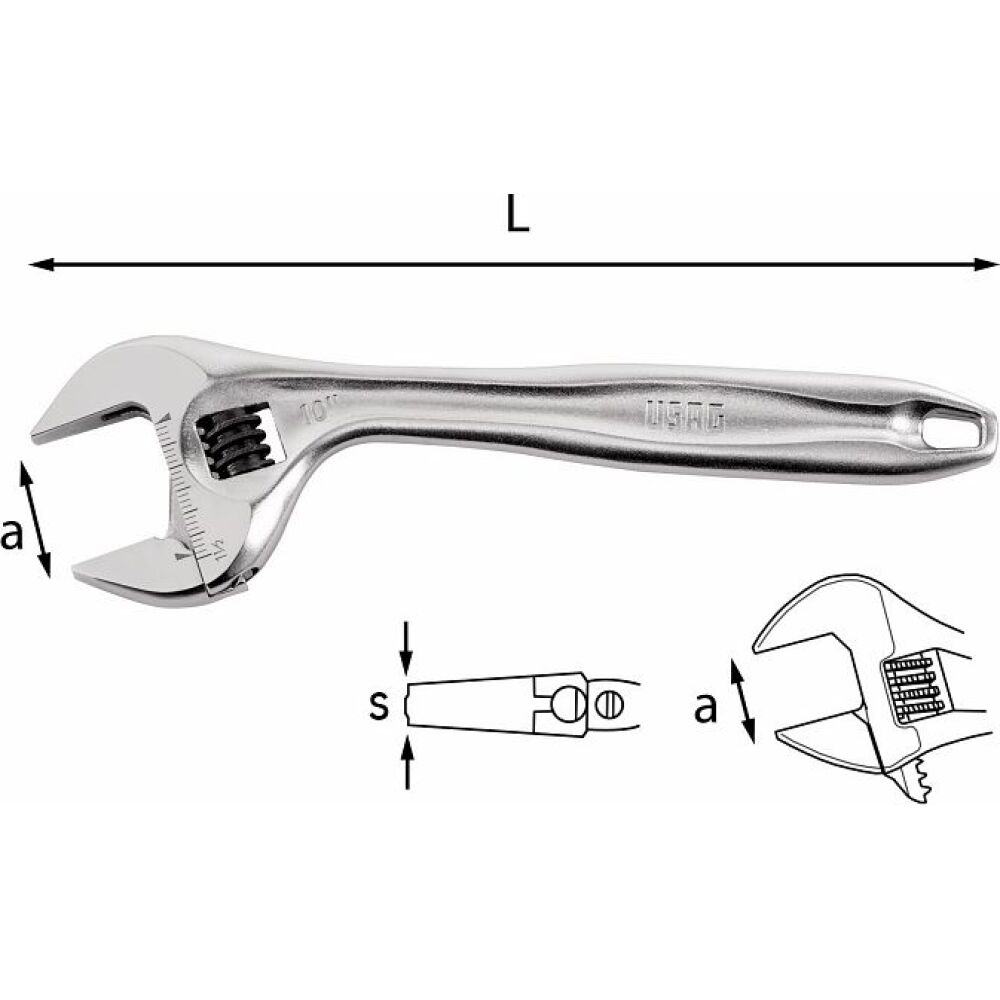 USAG U02940011 USAG 294 AD ADJUSTABLE WRENCH MM 110