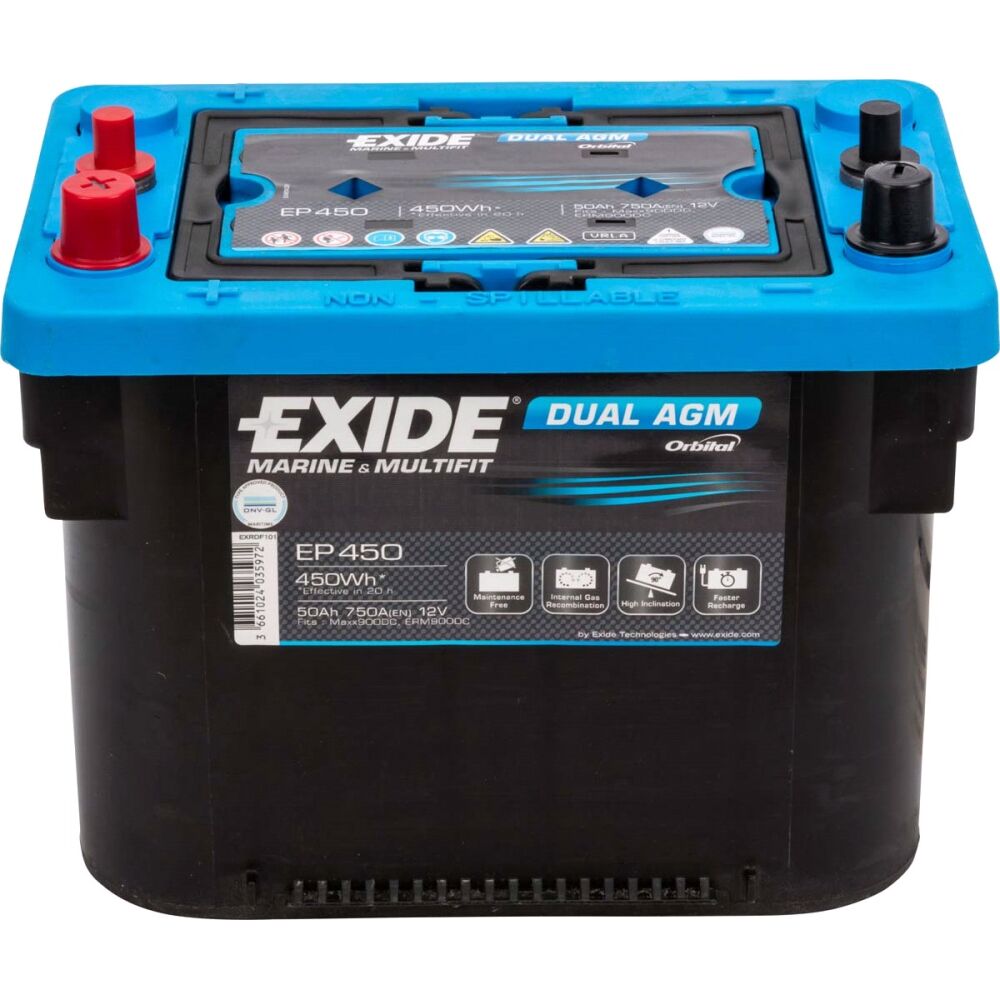 Batteria Exide Dual Agm Ep450 50ah-750a