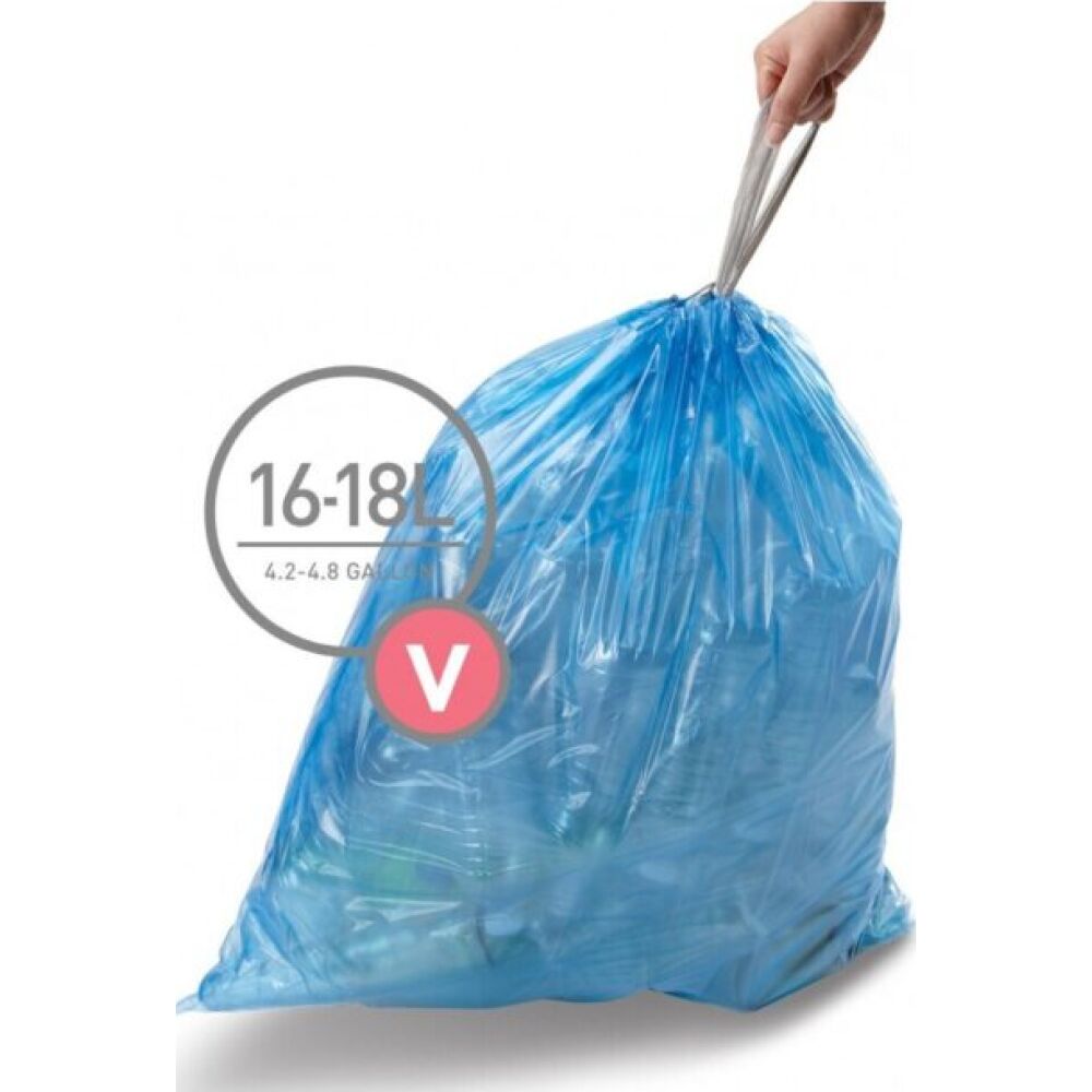 Code V Custom Bin Bags, Blue, 3 X 20-Pack (60 Bags)