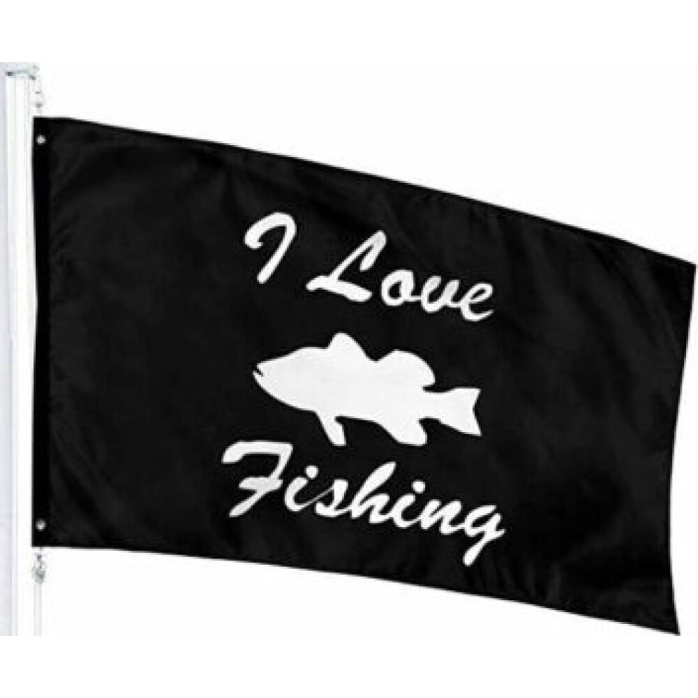 I Love Fishing Flag